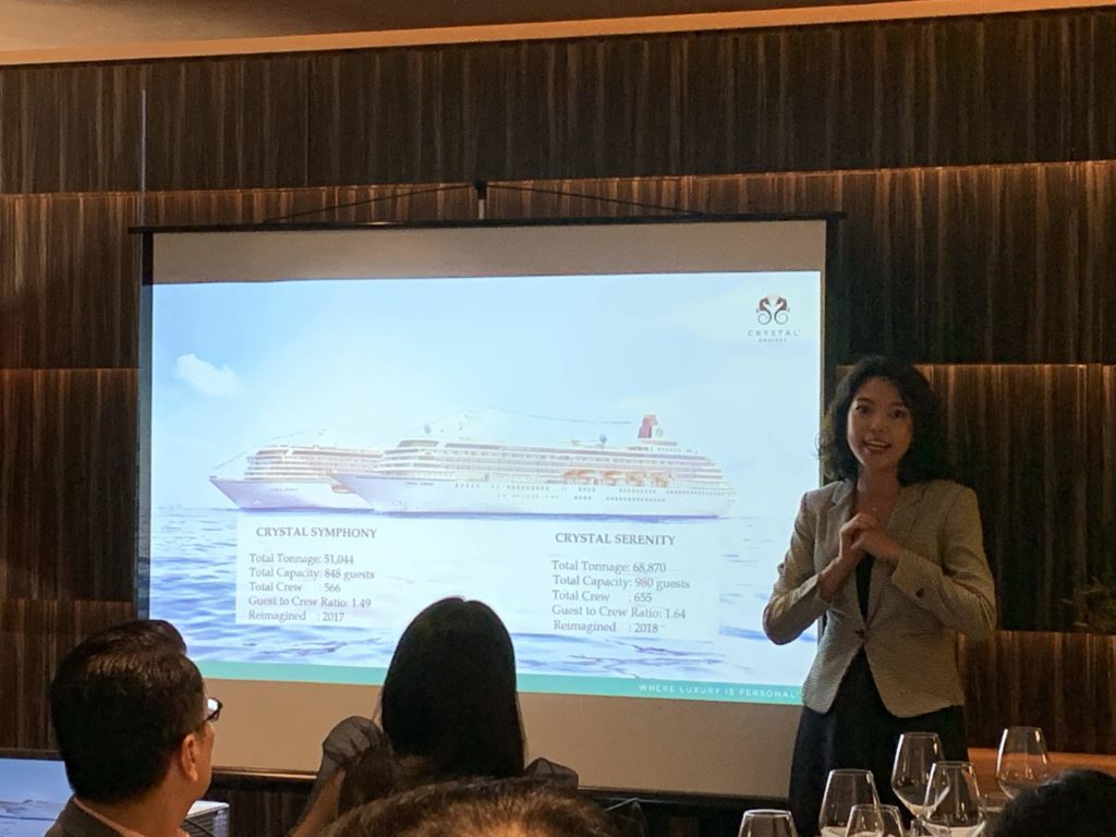 Ms. Nungky sharing more about Crystal Cruises Ocean Fleet – Crystal Symphony and Crystal Serenity. Both ships are also known as the World’s Most Awarded Luxury Cruises.